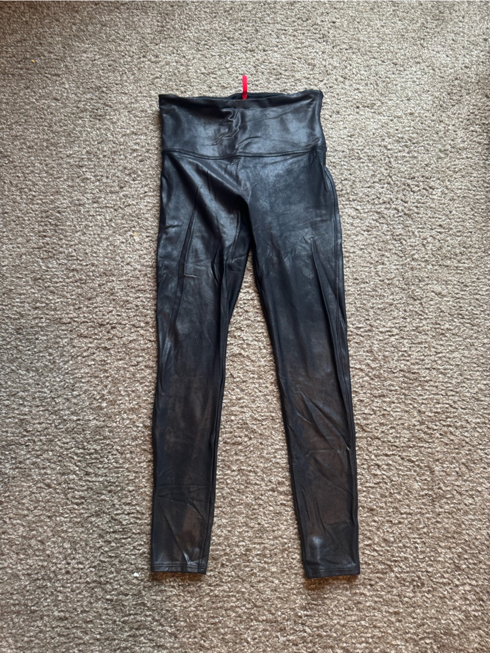 SPANX Faux Leather High-Waisted Leggings Black